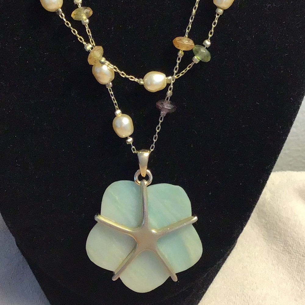 Vintage Jade & Pearls Double Strand Necklace - Picture 4 of 8